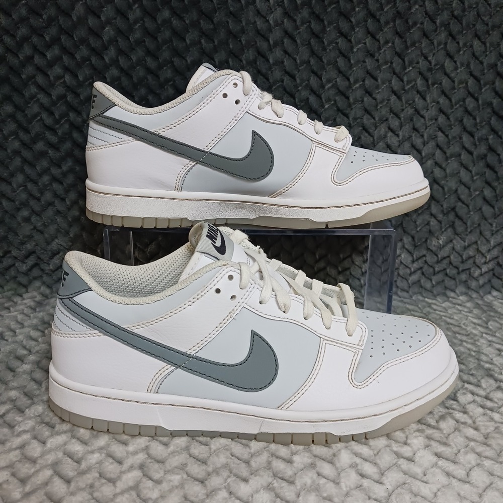Nike Dunk Low Reflective Swoosh White GS Sneakers Shoes Size 6Y Women's 7.5